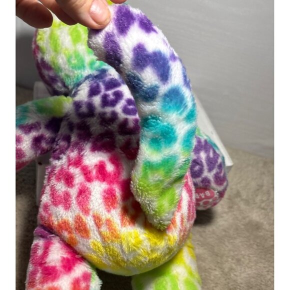 17" Build A Bear Rainbow Tie dye Leopard Kitty Cat Plush Stuffed Animal BAB - Picture 6 of 8